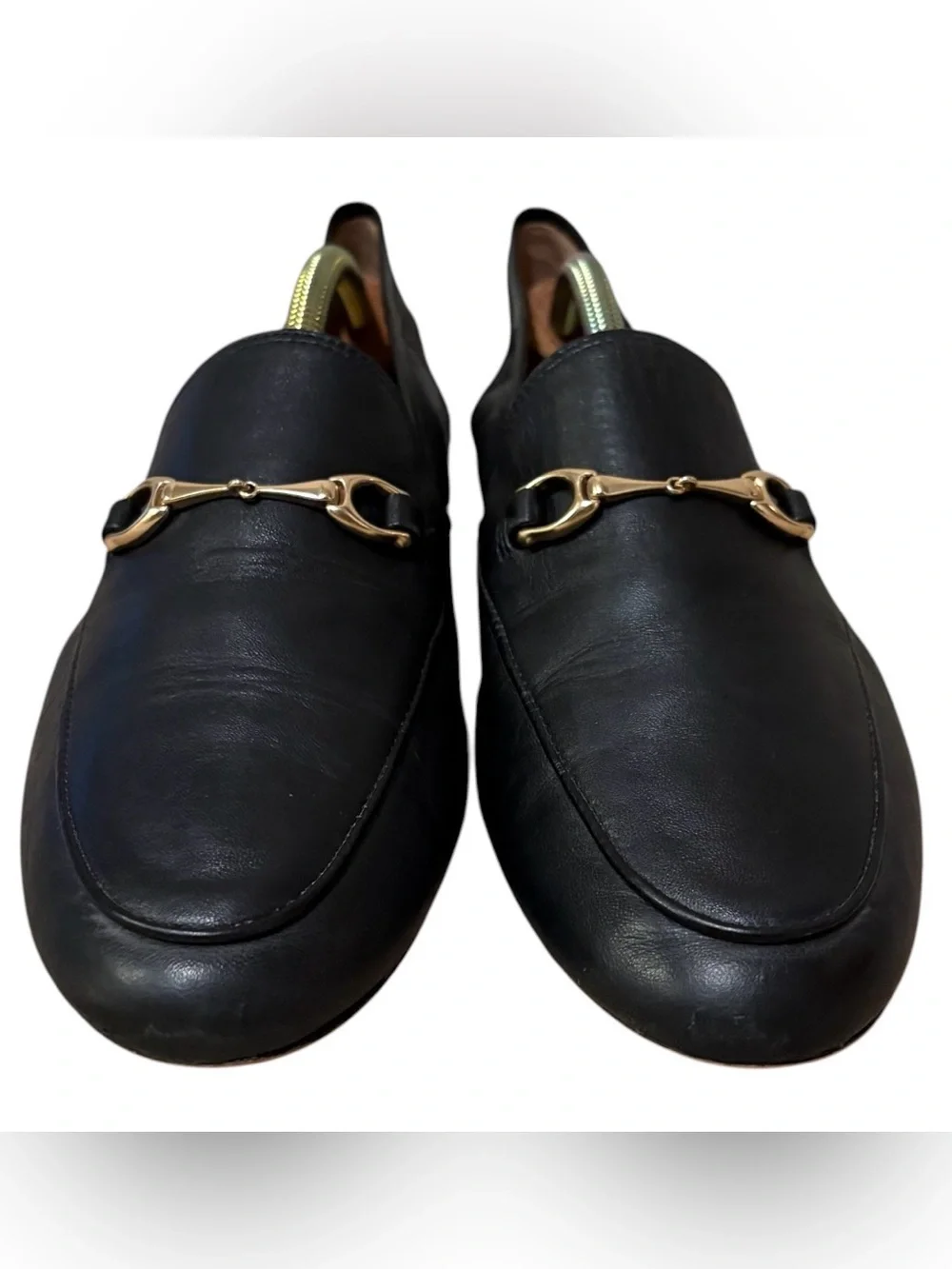 Coach Haley Horsebit Loafers Black Leather Gold Bit Flats Womens 8 Flawed